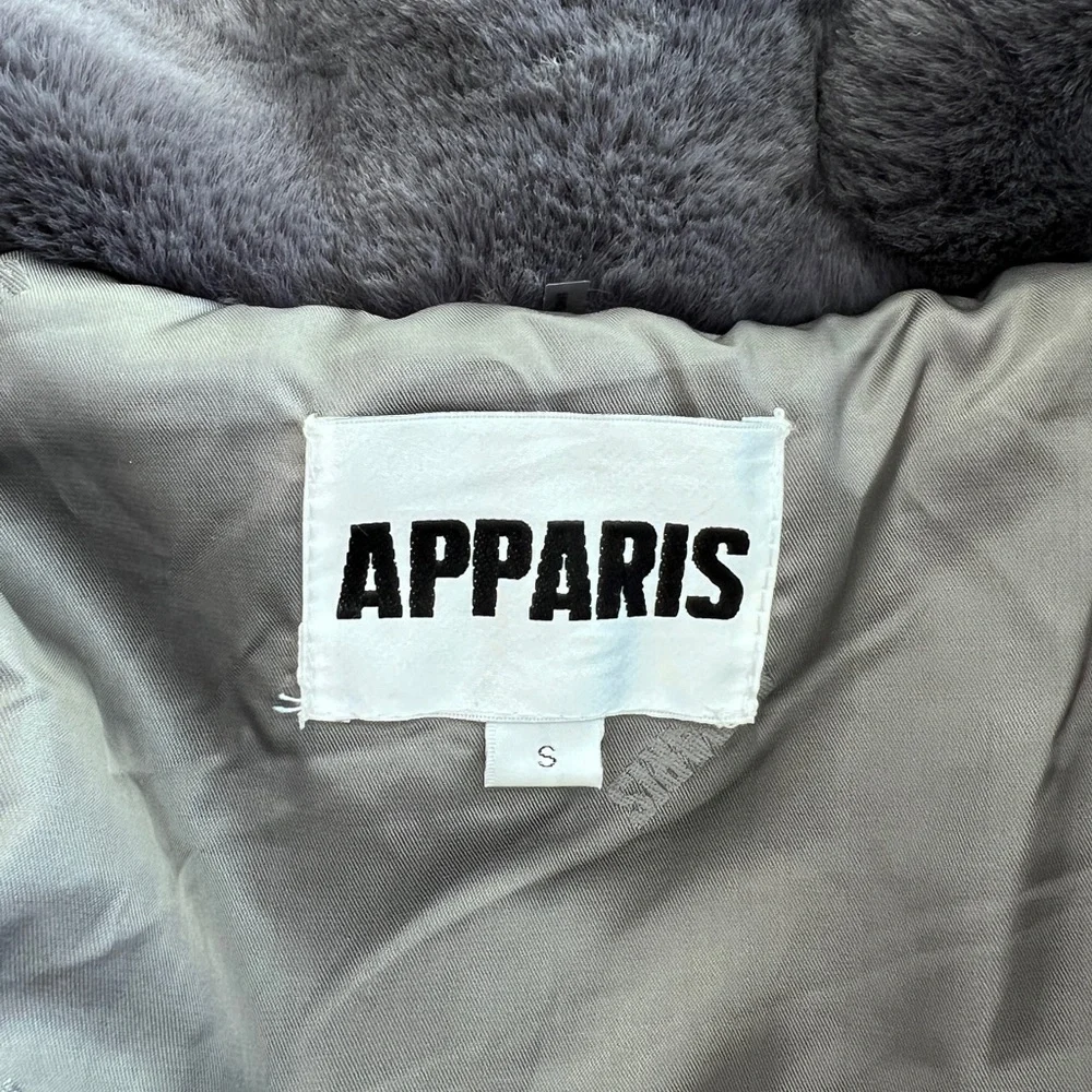 Apparis Faux Fur Grey Mona Coat size Small - Picture 4 of 16